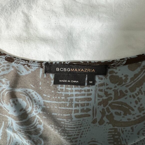 BDBG Brown/Blue Paisley V-neck Midi Dress Size M - Picture 3 of 6